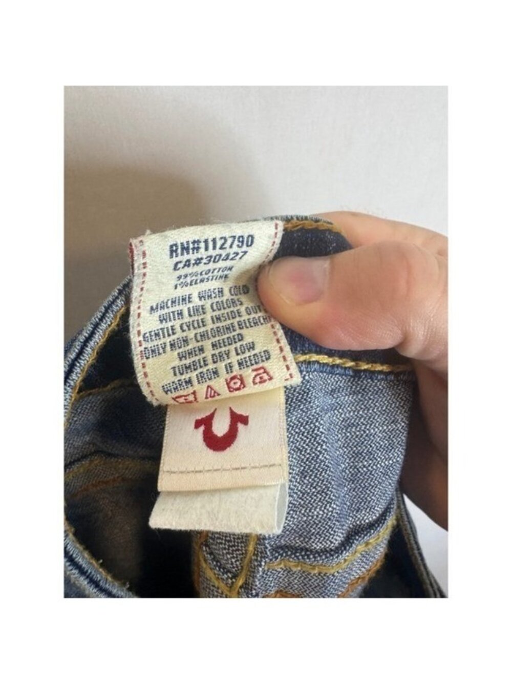 True Religion Straight Leg Jeans Blue Wash Low Rise Women 32X32  USA 10572 - Picture 8 of 12